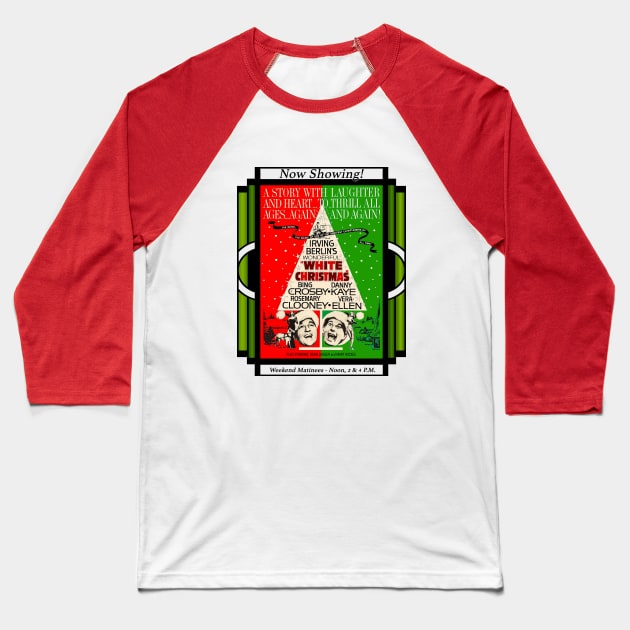 White Christmas Baseball T-Shirt by Vandalay Industries